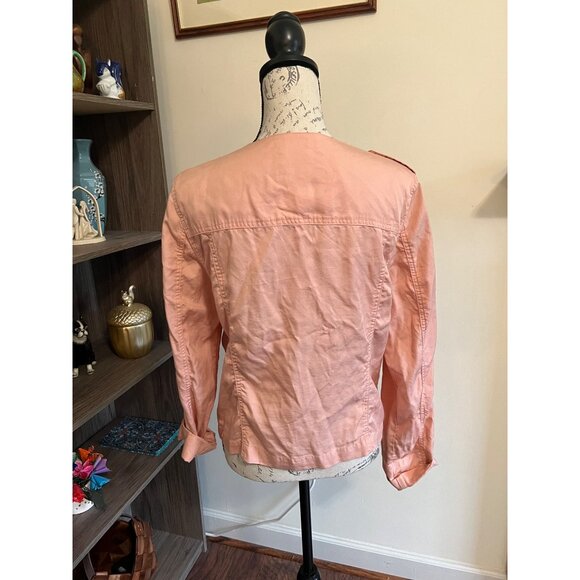 Sanctuary Moto Jacket Lyocell Blush Pink Lightweight Style Zip Up Lightweight L - Picture 3 of 7